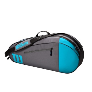 Wilson Racketbag (Schlägertasche) Team grau/blau 3er - 1 Hauptfach